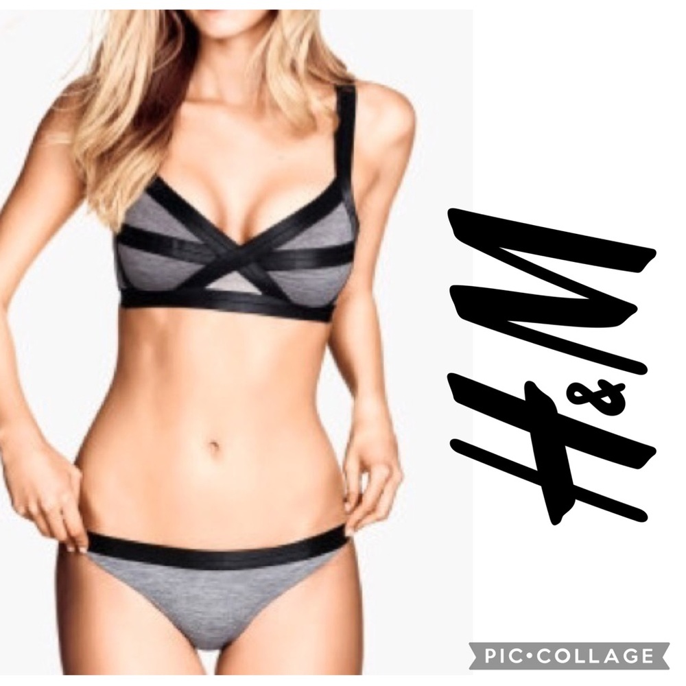 H&M Black and Gray Bikini